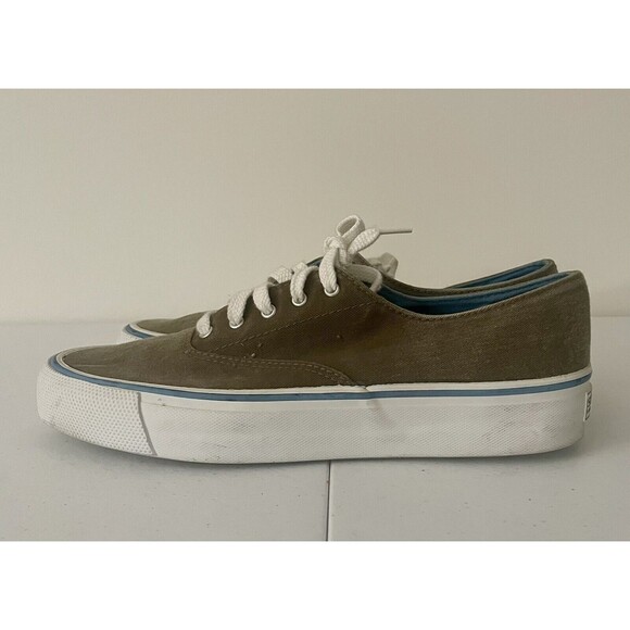 Men's Sperry Top-Sider STRIPER Sneakers Canvas Olive/Tan 0563148 Size 8.5M - Picture 2 of 7